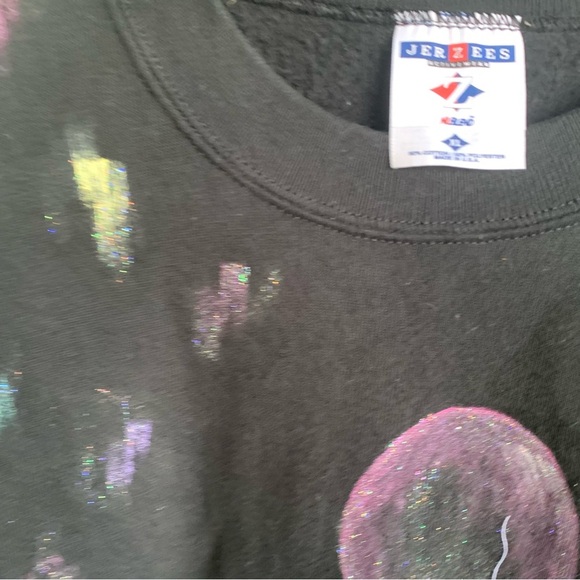 Vintage Hand Painted Balloons Crewneck Sweatshirt Adult XL 90s Sweater Glitter - Picture 4 of 8